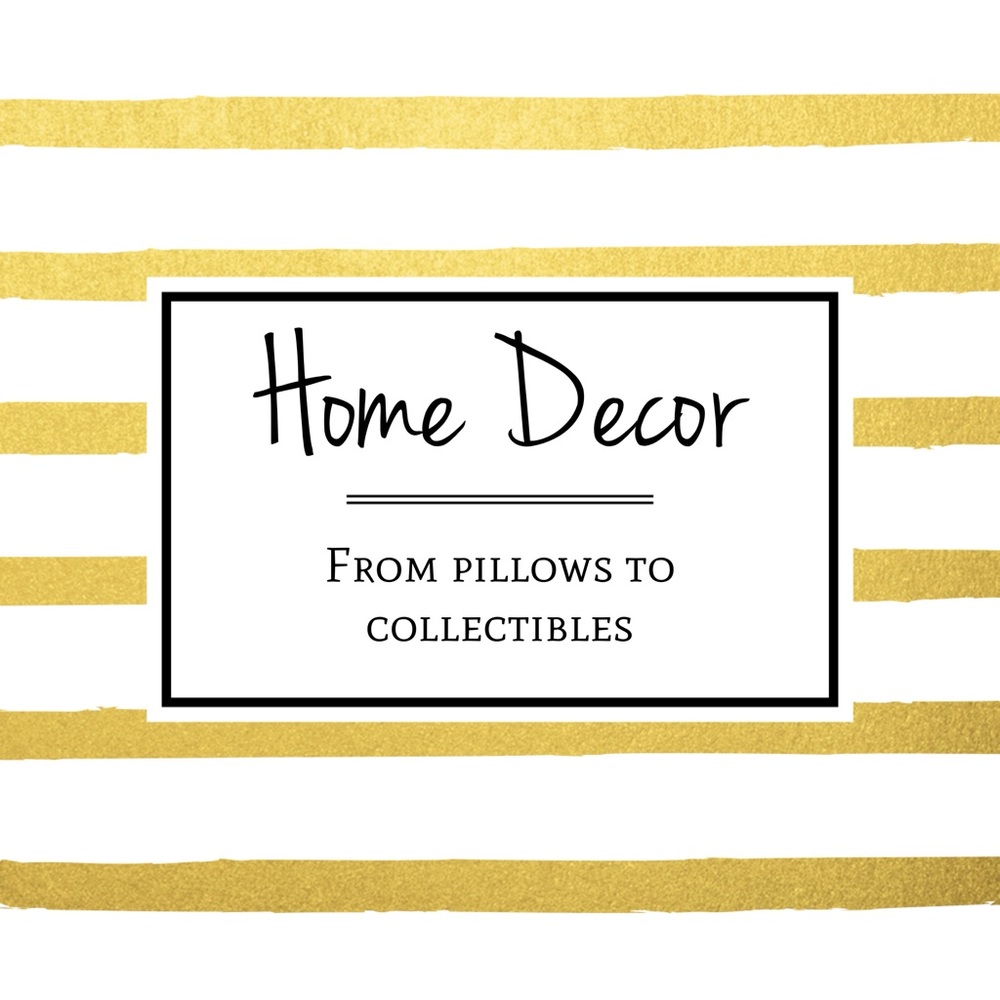 Home Decor Pillows, collectibles, tableware, and other decorations!